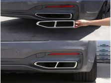 BMW 7 G11 G12 LIFT 2019-2023 NAKŁADKI KONCOWKI RUR TLUMIKA SPORT CHROM