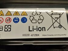 MAZDA CX90 CX-90 2024 BATERIA AKUMLATOR LI-ION 330WH 48V K628-67ZBX