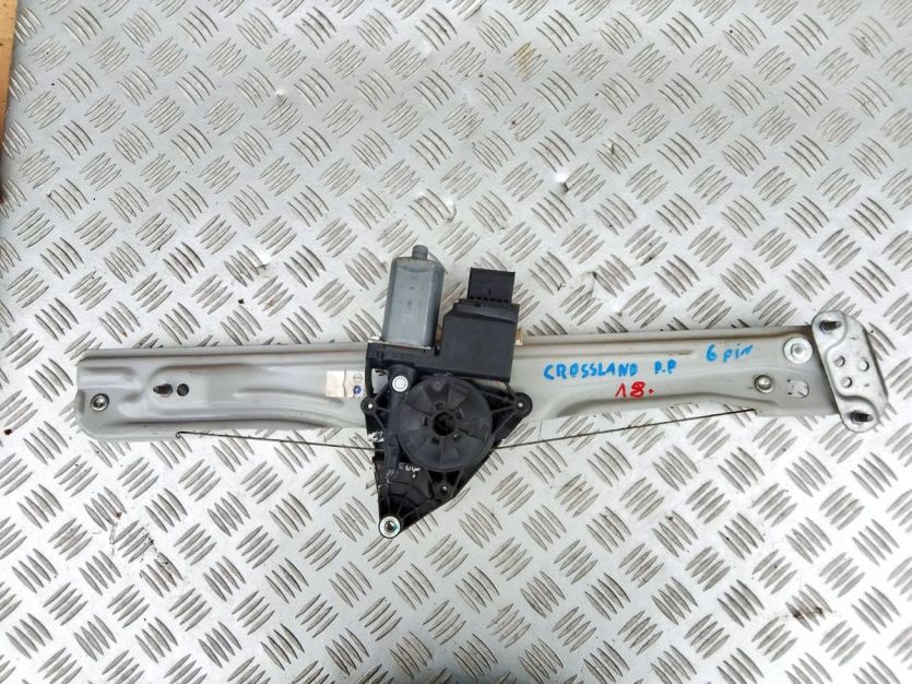 OPEL CROSSLAND PODNOŚNIK MECHANIZM SZYBY PRAWY PRZÓD 6PIN