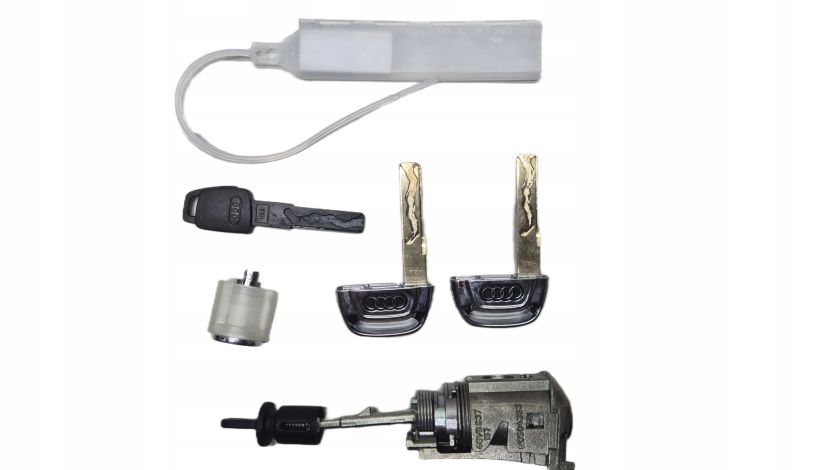 Kluczyki wkładki zamka KOMPLET Zestaw naprawczy Audi A6 C7 4G OE 4G0800375C